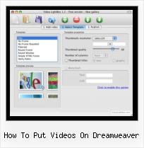 video graphics player jquery how to put videos on dreamweaver