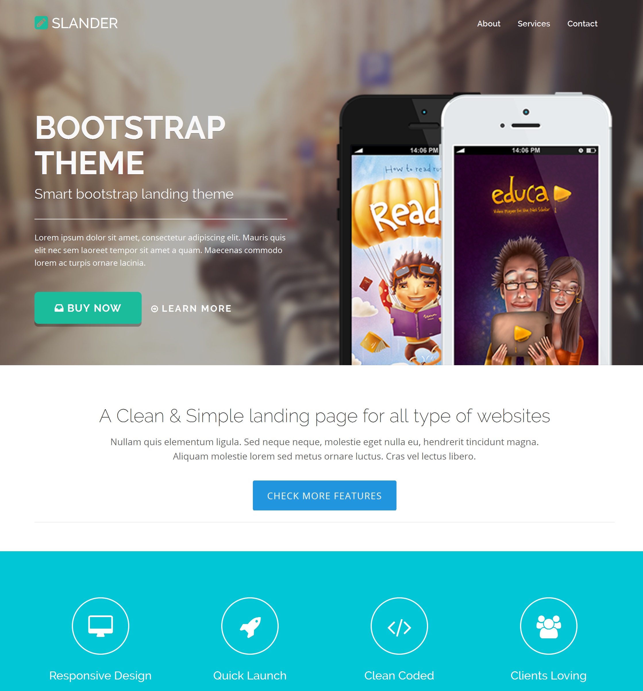 Free Bootstrap Parallax Theme