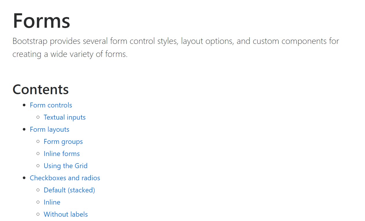 Usage of the label in in Bootstrap Forms:  authoritative  documents