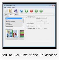 setup website templates with streaming video how to put live video on website