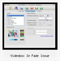how to put html video codes videobox ie fade issue